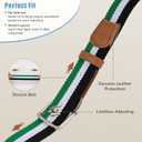 SANSTHS Reversible Braided Belt for Men and Women, Elastic Stretch Woven Golf Belts for Men, Casual Jeans Sports Work 1 3/8" (Green/White/Black)