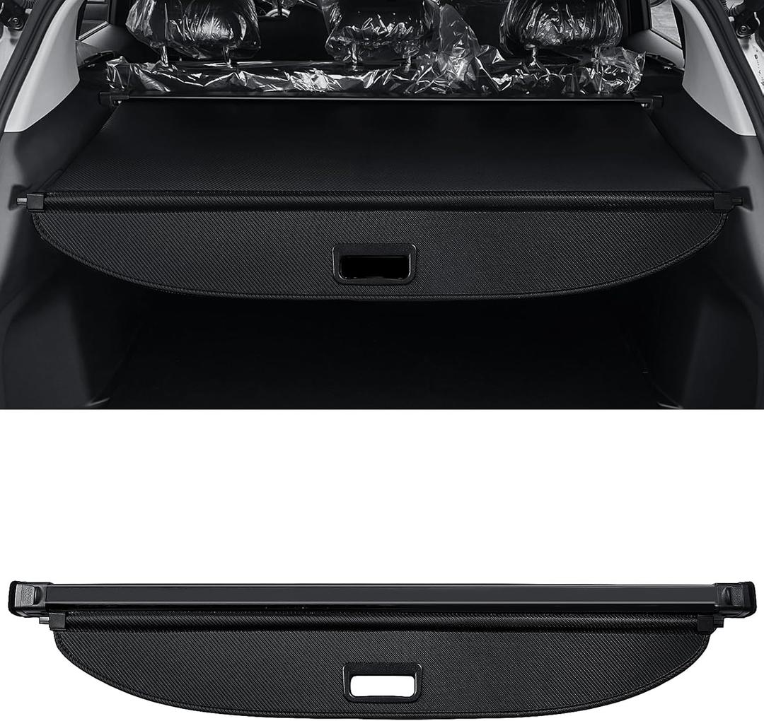 AUXKO Retractable Cargo Cover for Tesla Model Y Juniper 2026, Trunk Cover Luggage Security Shade Cover for 2026 Tesla Model Y Juniper Shielding Shade Anti-Peeping Luggage Privacy Screen, Carbon Fiber