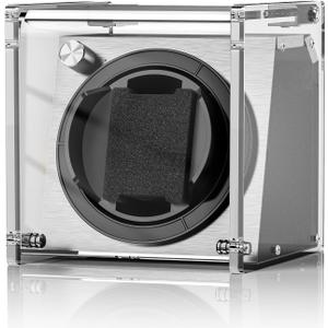 Watch Winder Smith Acrylic Single Automatic Watch Winder  12 OClock Upright Display, Ultra Quiet Performance for Large & Small Watches (Clear)