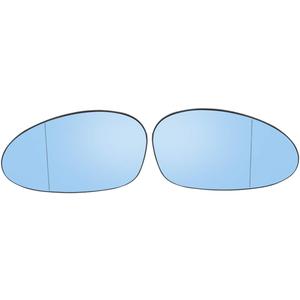X AUTOHAUX 1 Pair Car Side Mirror Glass with Backing Plate Heated Blue Tinted Glass for BMW E86 E88 E90 E91 E92 E93 325i 328i 328xi 335i 335xi 330i 330xi, 18x10cm / 7.09"x3.94"