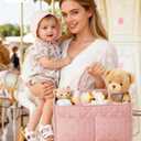 Tivellary Baby Diaper Caddy Organizer Spacious Storage Basket for Newborn Essentials, Nursery & Diaper Station, Registry Essential, Dusty Rose