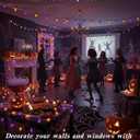 Orange and Purple Halloween Lights, 26FT 50 Count LED Halloween String Lights, Waterproof Extendable Decorations Lights for Outdoor Indoor Patio Home Party Garden Yard Decor