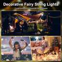 YPHSOL Fairy Lights Battery Operated String Lights 16.4ft 50LED Flashing and Constant Light Waterproof Silver Wire for Christmas DIY Party Wedding Decoration (Warm White, 8 Pack)