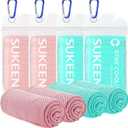 Sukeen [4 Pack Cooling Towel (40"x12"),Soft Microfiber Chilly Towel for Yoga,Sport,Running,Gym,Workout,Camping,Fitness,Workout & More Activities