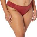 Amazon Essentials Women's Side Tab Bikini Swimsuit Bottom (Large, Brick Red)