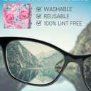 6PCS Thickened Glasses Cleaning Cloth Elegant Flower Design Microfiber Cleaning Cloth, Multi-Colored Eyeglass Lens Cleaning Cloths, Soft Wipes for Reusable Eyeglass and Phone Screens (Peony)