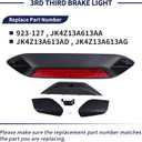 3rd Third Brake Light w/Cover JK4Z13A613AA JK4Z13A613AD JK4Z13A613AG Compatible with Ford Transit 150 250 350 350HD 2018 2019 Rear Center High Mount Stop Light Trim - Black Mount+Red Lens