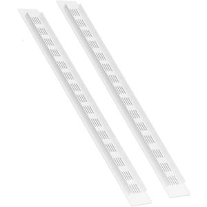 2 Pcs White Air Vent Grille Cover 600mm x 50mm Aluminum Alloy Kitchen Air Vent Cover Cupboard Vents 24 x 2 Inch Fridge Vent Louvred Wall Vent Grille Ventilation Cover