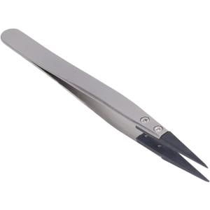 Anti Static Plastic Tweezers Pointed Tip High Hardness Carbon Fiber Stainless Steel Tweezers for Semiconductor Microelectronics Electronics Repair