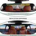 NTNEV 12''x3.5'' Large Rear View Mirror, Anti Glare Panoramic Wide Angle Rearview Mirror, Universal Interior Clip On Rear View Mirror for Car SUV Trucks