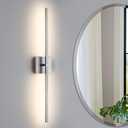 Bathroom Vanity Light Fixtures - 30inch Dimmable Brushed Nickel Bathroom Lights Over Mirror 18W LED Vanity Light Bar 3500K Modern Wall Sconce Lighting for Mural, Brushed Nickel