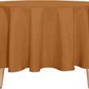 Sancua Round Tablecloth 90 Inch Light Brown- Water Resistant Spill Proof Washable Polyester Fall Table Cloth Decorative Fabric Table Cover for Dining Tables, Thanksgiving Parties and Camping, Bronze
