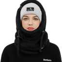 Shy Velvet Balaclava Wind-Resistant Winter Face Mask,Fleece Ski Mask for Men and Women,Warm Face Cover Hat Cap Scarf (Black)
