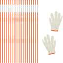 20Pcs Driveway Markers,4Ft Driveway Reflective Poles, Orange Fiberglass Snow Stakes with Reflective Tape for Easy Visibility at Night for Parking Lots (20, Orange)