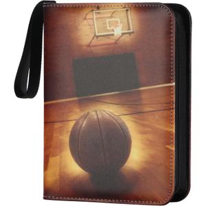 Basketball Card Binder 4 Pocket - Holds Up to 400 Cards, Zippered Binder with Carry Handle for Basketball Cards Collectors