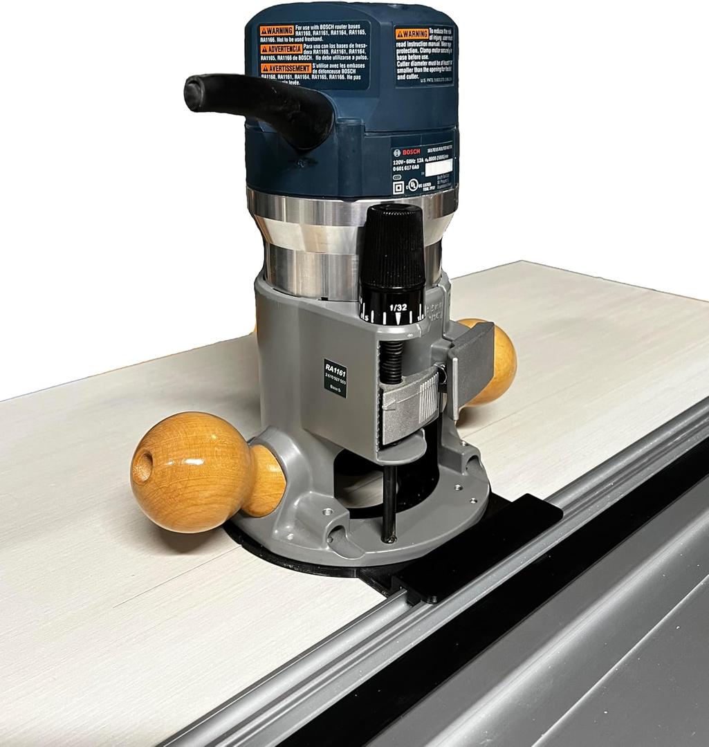 Guide Rail Adapter for Bosch 1617 Router - Made in USA (Fixed Base)