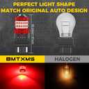 BMT xms 3157 LED Strobe Brake Lights Bulbs - 300% Brighter 3156 3047 3057 3457 4157 4057 Red Flashing Stop Tail Lights, 2Pcs