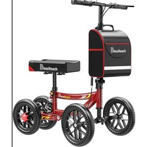Aojin Knee Scooter for Adults for Foot Injuries, Storage Bag, 8'' Wheels | 300lbs Foldable Leg Knee Scooter, Dual Brake, Adjustable Height, 13" Cozy Knee Pad, Crutch Alternative for Ankle Recovery