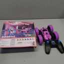 QUNREDA RC Cars, Purple Remote Control Car for Girls, 2.4 GHZ Double Sided RC Stunt Car 360 Rotating Remote Control Crawler with Headlights Car Toys for 6 7 8 9 10 11 12 Girls Birthday Gift