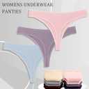 FINETOO Cotton Thongs for Women Soft Low Rise Sexy Thong Ladies Panties Womens Underwear 6 Pack (S)