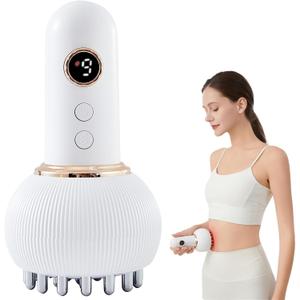 Lymphatic Drainage Massager & Anti Cellulite Massage Tool,Fascia Blaster for Cellulite,Helps Reduce Stretch Marks for Legs, Arms & Belly,Body Sculpting Machine with Microcurrent, Light, Vibration