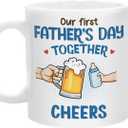 Pawfect House Christmas Mugs For New Dad, Christmas Birthday Gift For Men, Papa, First Time Dad Gifts, Our First Father's Day Togther Cheers, 11 Oz Funny Coffee Mug For New Daddy, Papa To Be Gift (MG-TV0587)