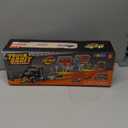 JOYIN Toy Truck for Kids, Race Toy Cars, 60" Extra Long Race Track and 12 Die-Cast Metal Cars, Toddler Carrier Truck with Lights & Sounds, Christmas Birthday Gifts for 2 3 4 5 6 7 Years Old Grandkids (Black Orange)