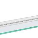 LANC Chrome Bathroom Shelf Glass Shelves 20-Inch Floating Tempered Glass Shelf Rectangular Stainless Steel Wall Mounted Silver Polished Shelves for Bathroom Kitchen Organizers Accessories, A7613CP, 53 cm x 19 cm x 20 cm