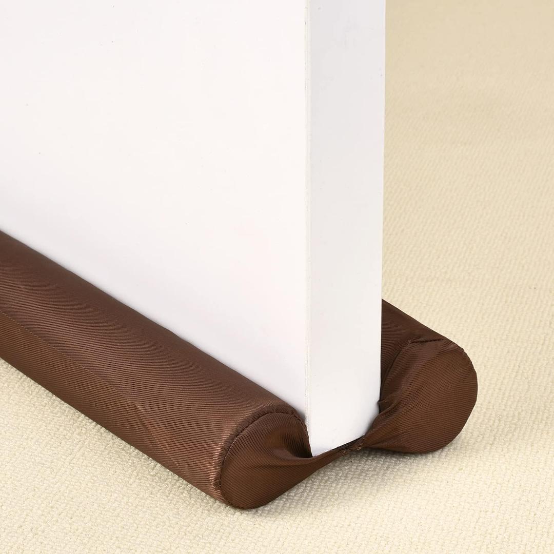 Under Door Draft Stopper Brown 29"-35" Noise Window Breeze Dust Air Blocker Adjustable Door Sweeps