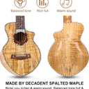 Concert Ukulele 23 inch UKS-2, 4 Strings Ukeleles For Beginners, Sapele Hawaiian Ukele with Ukulele Case and Ukele String Set (Spalted Maple Glossy)