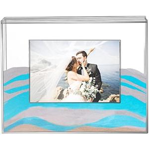 Queekay Wedding Unity Sand Ceremony Photo Frame Clear Acrylic Sand Ceremony Shadow Box with Picture Frame for Wedding Decorations Home Decor Keepsake (Classic Style)