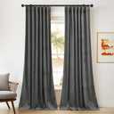 NICETOWN Grey Luxury Velvet Curtain Panels, Home Decoration Back Tab Window Treatment for Living Room/Bedroom/Home Theatre/Foyer Door/Sliding Glass Door/Dorm (2 Panel Per Pack, 96 inches Long)