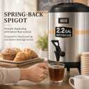 Insulated Beverage Dispenser with Spigot,2.2 Gallon/8L Coffee and Drink Server,Non-electric Thermal Hot and Cold Beverage Dispenser for Juice Chocolate Tea Milk