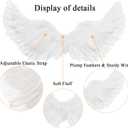 Angel Wings and Halo Adult Feather Angel Wings Costume for Women Halloween Cosplay Costumes (White)