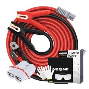 NOONE Booster Jumper Cables Heavy Duty 2/0 Gauge 30 FT 1500 AMP with Quick Connect Plugs for Truck SUV Car with up to 8Liter Gasoline