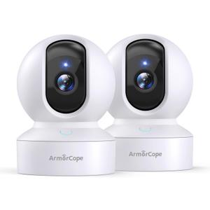 Armorcope Pet Camera, 2K HD Dog Camera with Phone APP, 360 Pan/Tilt View Puppy Cam, One Click Call for Baby Monitor, MagivPix Night Vision,Motion Tracking Alarm with Cloud/Local SD -2 Pack
