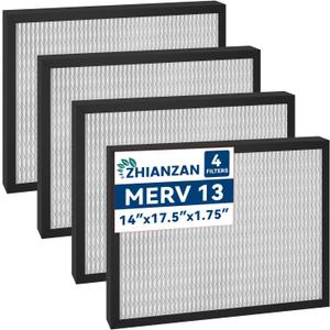 4 Packs 14 x 17.5 x1.75 MERV 13 Replacement Dehumidifier Filter for Santa Fe Advance90, Advance100, Advance120, Honeywell DR90 & DR120 Dehumidifier Models