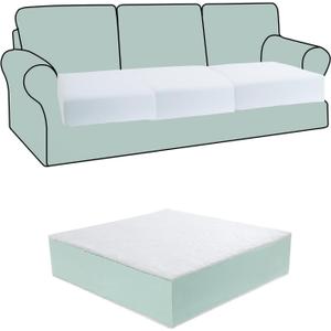 HOMBYS Couch Cushion Replacement Wrapped with Polyester Batting, High Density Couch Cushions Inserts with Dacron Fiber Layer, Upholstery Cushion Padding with Removable Cover, 4 inch Thick, 24"x24", 1 Pcs