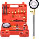0-140PSI Pressure Tester Gauge Kit Car Tools with Gauge Tester Kit Gas Oil Pressure Tools for Cars and Trucks TU-114 Fuel Pressure Tester KitTest Gasoline Fuel Pump Pressure