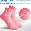 IRAMY Ankle Compression Socks for Women Men Plantar Fasciitis Relief 3/5 Pairs Cushioned Athletic Running Socks (L)