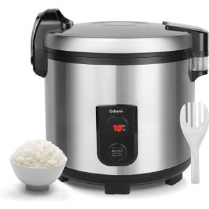 Commercial Rice Warmer,55 Raw/110 CUP Electric Rice Warmer,20L Portable Heavy Duty Food Warmer,122- 178 Adjustable Temperature Control Up to 24 Hours,Non-stick Inner Pot For Restaurant,Hotel