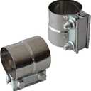 Exhaust Clamps Band Clamp 2.5" Lap Joint - Stainless Steel Lap Joint Exhaust Band Clamp with 1 Block 2Pcs for 2.5" Od to 2.5" Id Exhaust Pipe, Muffler, Elbow and Exhaust Tubing Connection(2 Pack)