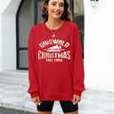 Oversized Christmas Sweatshirt for Women Funny Christmas Holiday Sweatshirt Xmas Casual Pullover Vacation Top (Small, B_red)