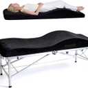 Ergonomic Curvy Lash Bed Topper - Massage Table Pad with Plush Cover, Non-Slip Esthetician Bed Cushion for Eyelash Tech, Ideal for Spa/Facials/Eyelash/Beauty Salon, 28"70" (Black)