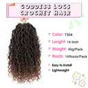 Fulcrum Goddess Locs Crochet Hair 14 Inch, 8 Packs New Faux Locs Crochet Hair for Black Women, Crochet locs with Curly Ends (14Inch (Pack of 8), T30#)