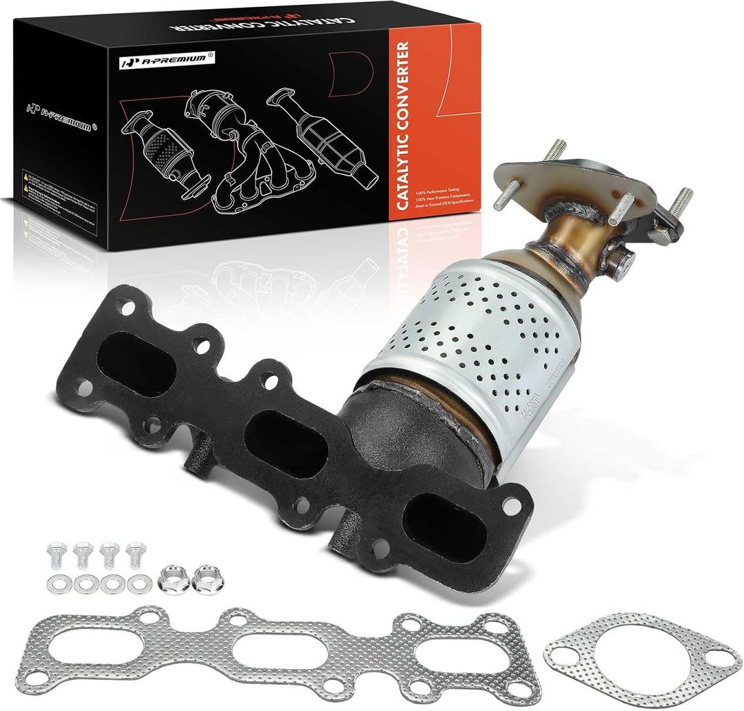 A-Premium Front Left Exhaust Manifold Catalytic Converter with Gasket Kit Direct-Fit Compatible with Ford Explorer 2013-2019, Taurus, Flex, Edge & Lincoln Continental, MKS, 3.5L 3.7L, E.P.A. Compliant