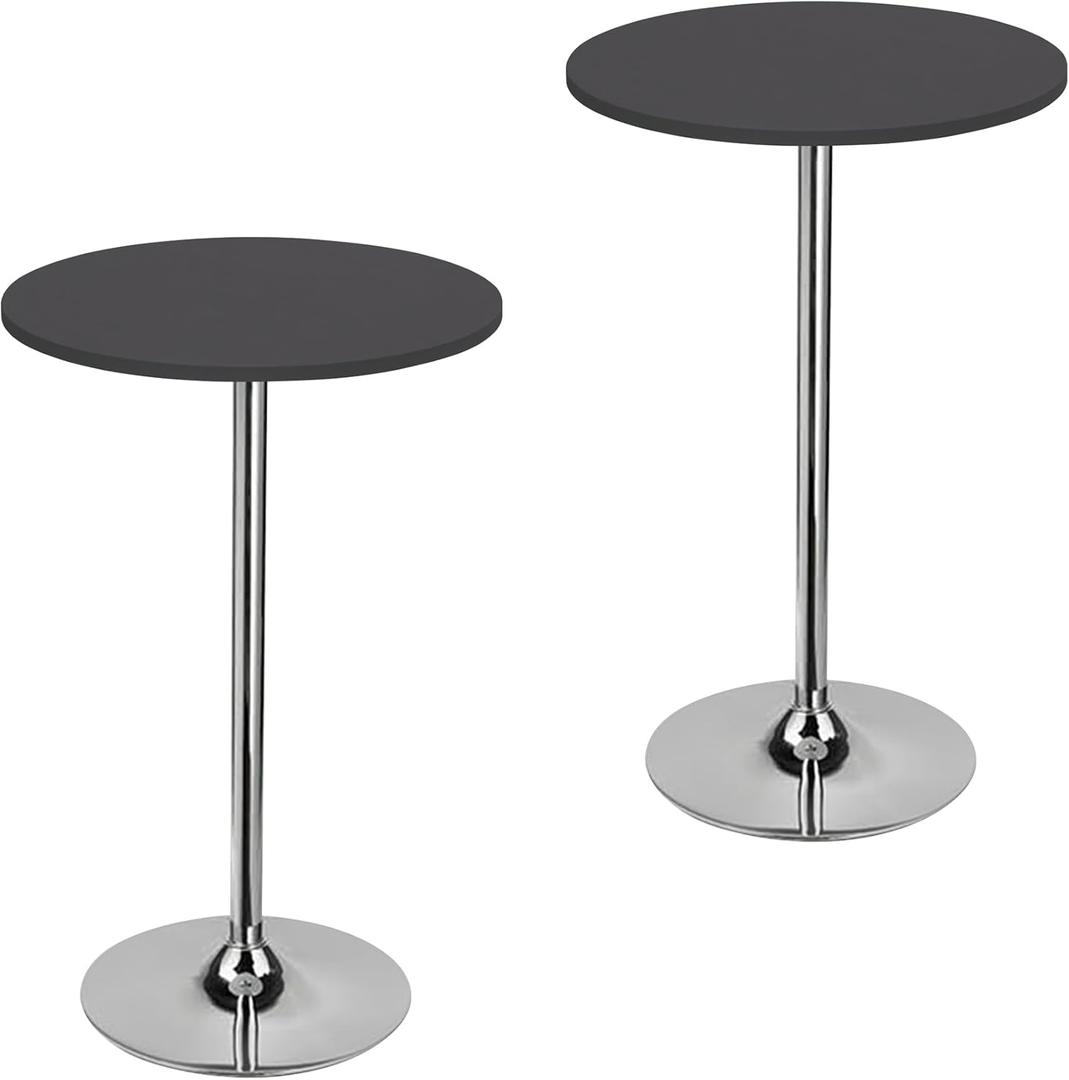 2 Pack Round Fitted Tablecloth 30 Inch Stretch Spandex Table Cover Grey Washable Table Cloth Elastic Table Topper for Indoor and Outdoor