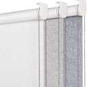 Persilux 100% Blackout Roller Shades for Windows (33''W x 72''H, Grey) Striped Jacquard Thermal Insulated Fabric UV Protection Privacy Window Shades for Patio Door, Easy to Install