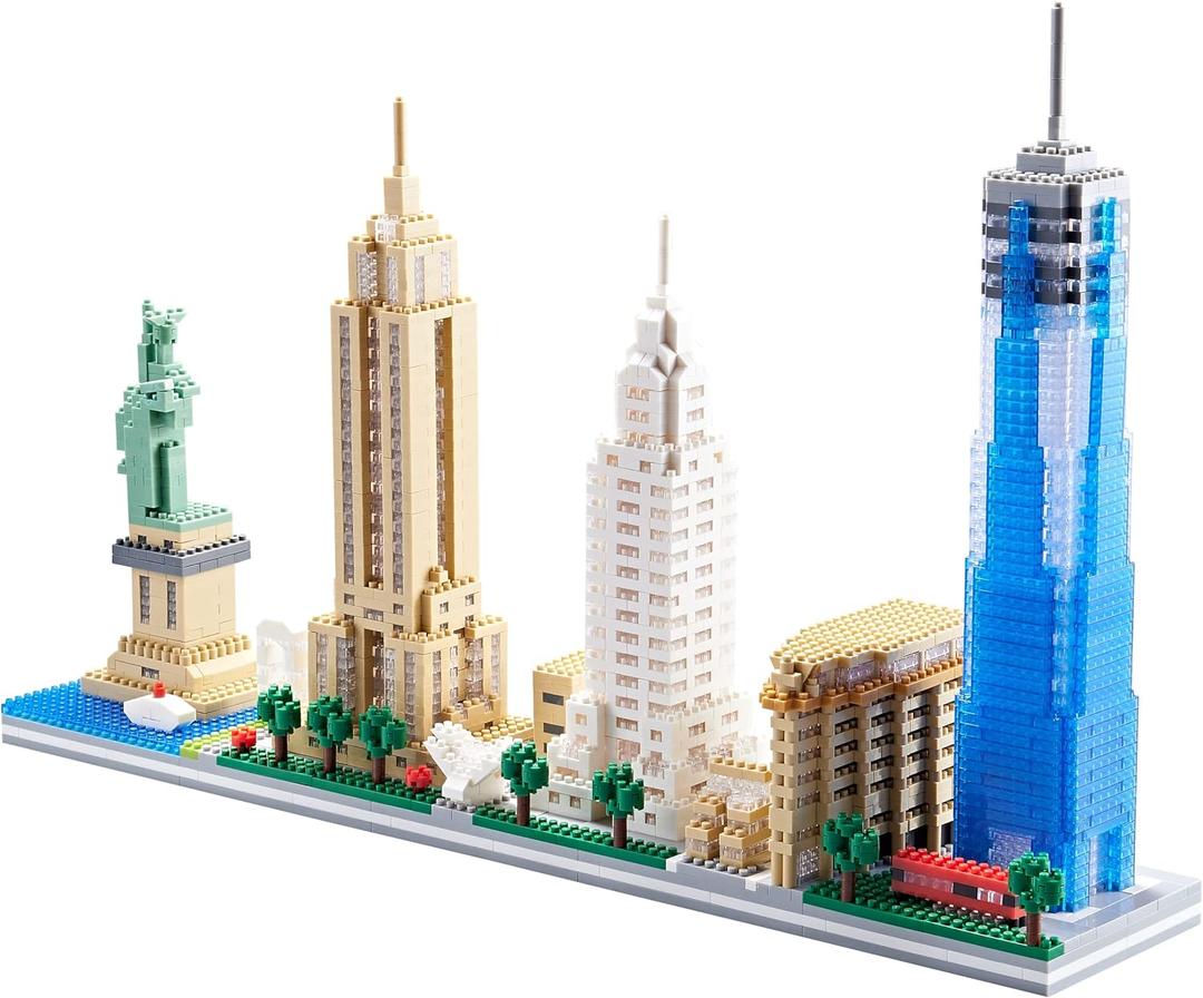 Architecture New York City Skyline Model Kit Micro Mini Blocks Building Skylines Collection Set for Adults and Age of 14+ 3452 Pieces Bricks