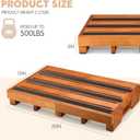 Wooden Step Stool 3 Inch One-Step Non-Slip Outdoor Platform Heavy Duty Portable Half-Step Ideal for Seniors with Knee Issues, Safe Step Stool for Outdoor Bathroom Kitchen Bed (Walnut Color)